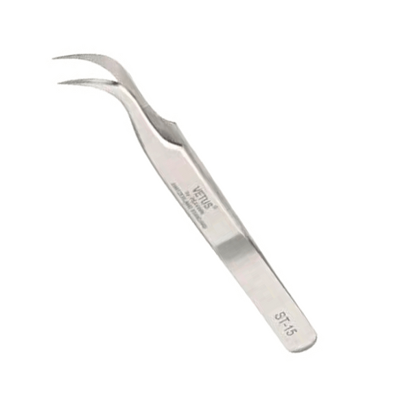 VETUS ST-15 High Quality Steel Tweezers Curved