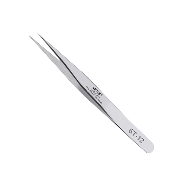 VETUS ST-12 High Quality Steel Tweezers Straight