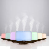 Mood Light Diffuser 500ml Ultrasonic Humidifier With 3 Pack Oils - Dark Wood
