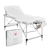 Black Portable Massage Table Bed 3 Fold 70cm Aluminium